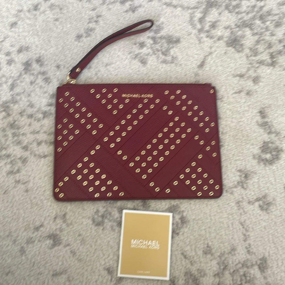 Michael Kors burgundy wristlet- NEW
